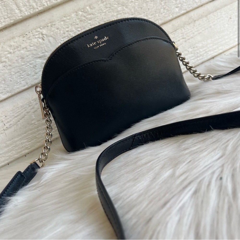 KATE SPADE Black Leather Dome Crossbody Chain Leila  Rosie Perry Kristi